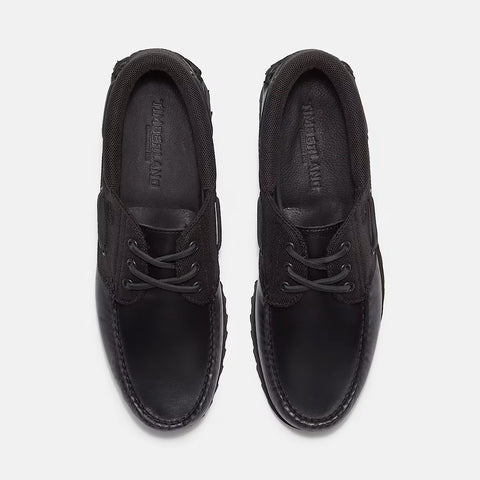 Authentic Boat Shoe Nero | Pelle pieno fiore total black