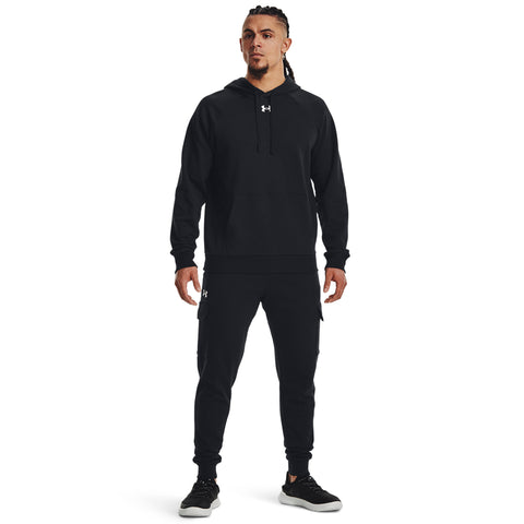 UA Rival Fleece Felpa con cappuccio Nero