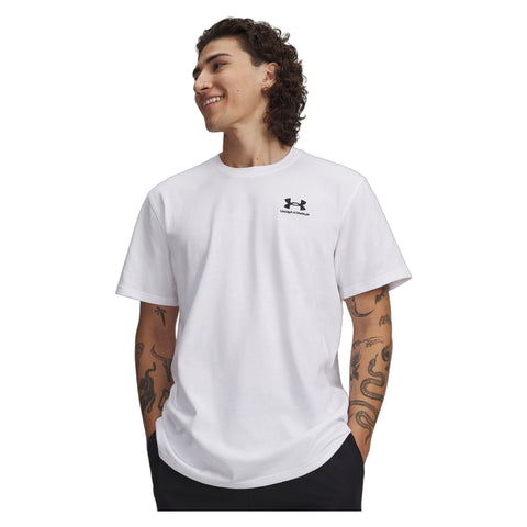 UA M Logo Emb Heavyweight SS White