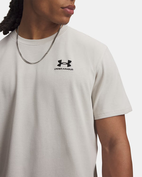 UA M Logo EMB T-shirt pesante a maniche corte Summit White | bianco sporco
