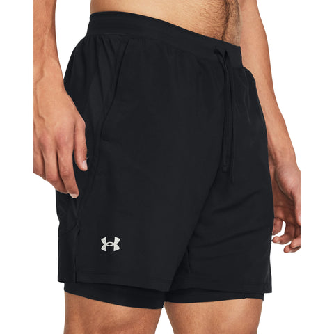 Launch 7 2-in-1 Shorts Black | Reflective