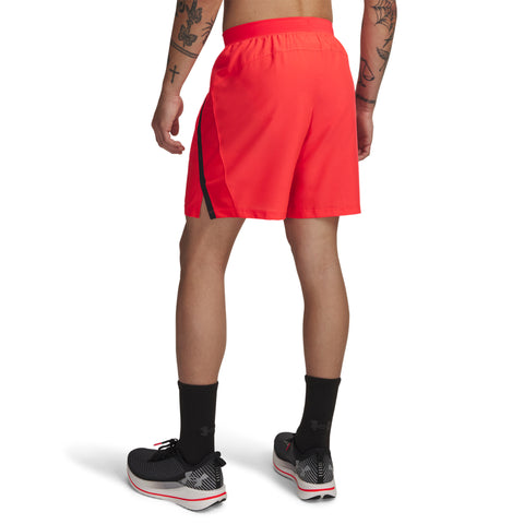 UA Launch 7'' Pantaloncini Racer Red | Nero | Riflettente