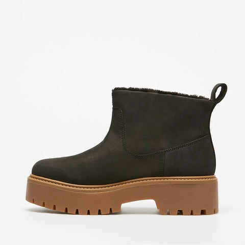 Stone Street Mid Warm Lined Boot Black Nubuck