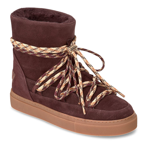 Suede Double Tie Bordeaux
